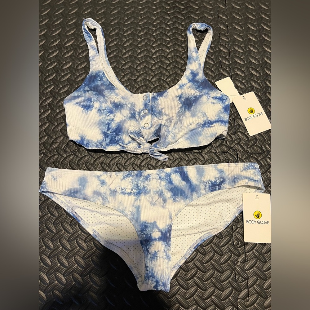 Body Glove  Blue and White Tie-Dye Swim Suit